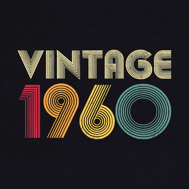 60th Birthday Gift Vintage 1960 60 Years Old Men Women Retro T-Shirt by Hot food